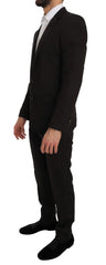 Dolce & Gabbana Brown Wool Crystal Bee Slim Fit MARTINI - IT46 | S - Pant Suits