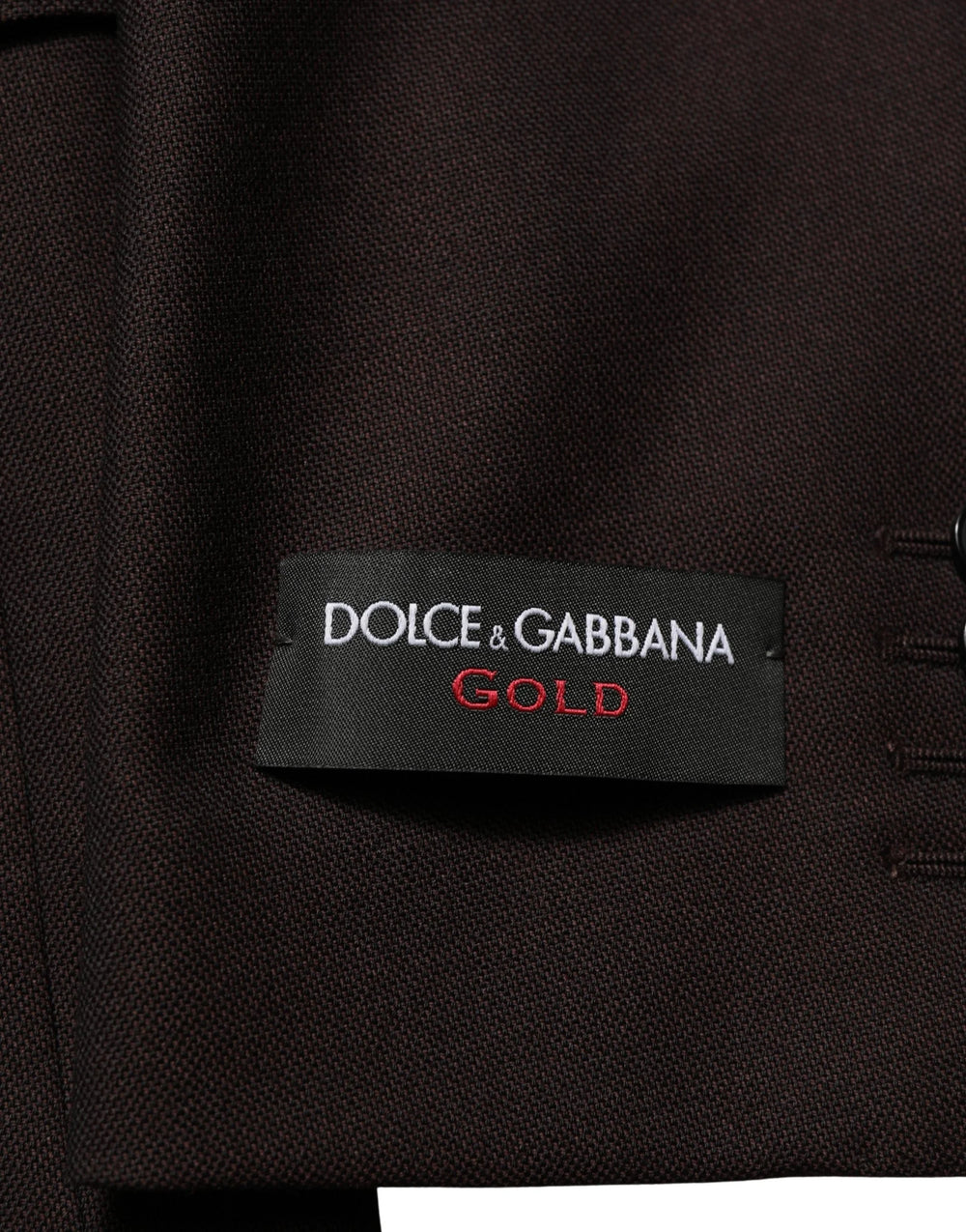 Dolce & Gabbana Brown Wool GOLD Single Breasted Men Jacket - IT46 | S