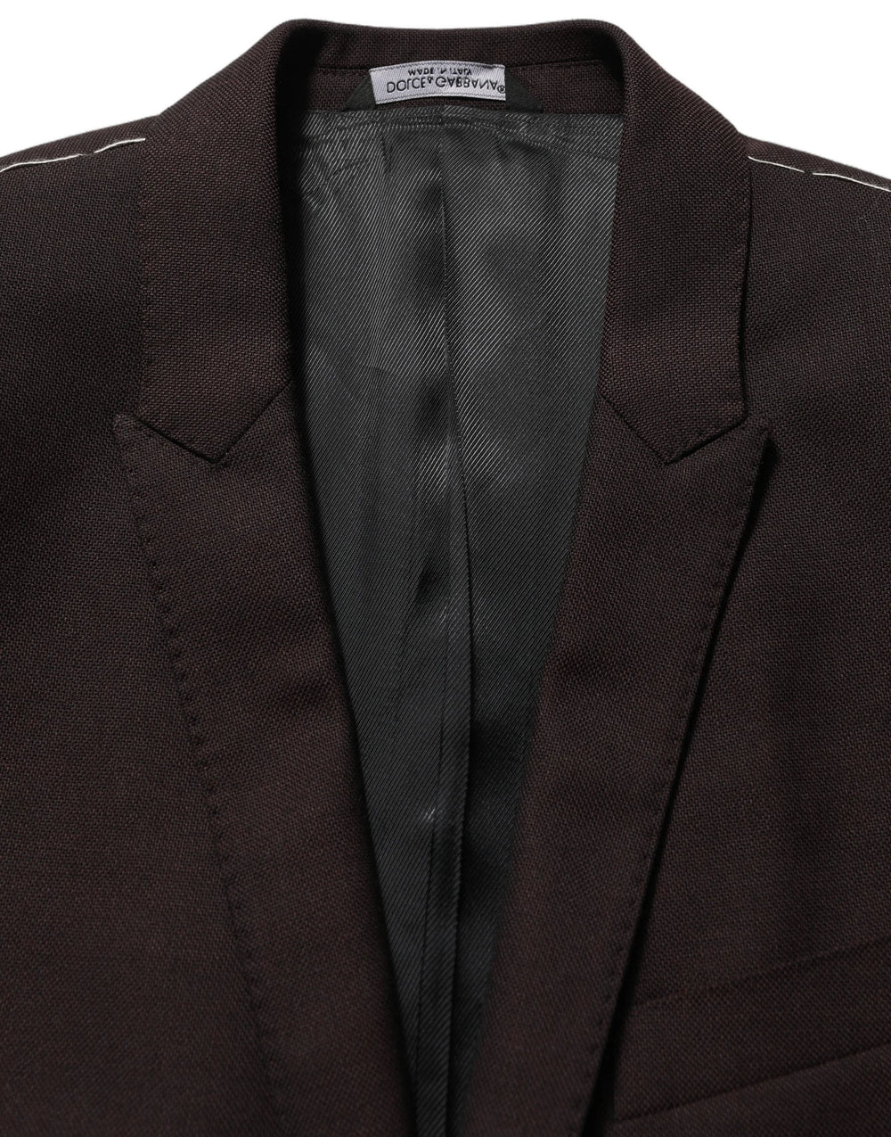 Dolce & Gabbana Brown Wool GOLD Single Breasted Men Jacket - IT46 | S