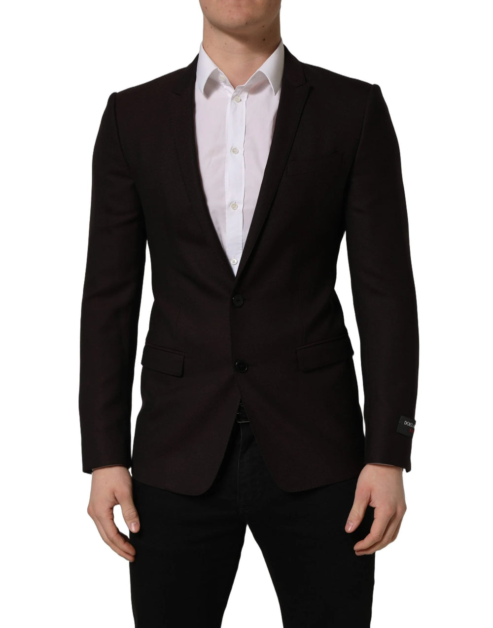 Dolce & Gabbana Brown Wool GOLD Single Breasted Men Jacket - IT46 | S