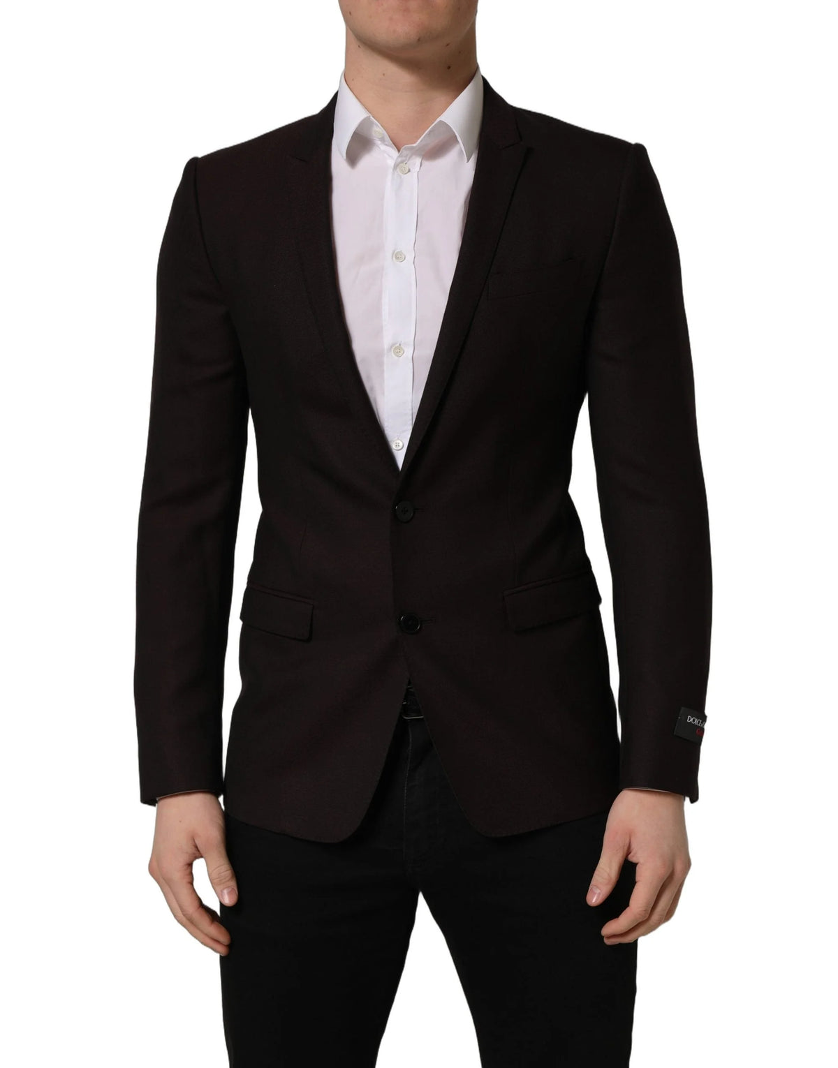 Dolce & Gabbana Brown Wool GOLD Single Breasted Men Jacket - IT46 | S