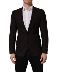 Dolce & Gabbana Brown Wool GOLD Single Breasted Men Jacket - IT46 | S