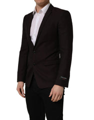 Dolce & Gabbana Brown Wool GOLD Single Breasted Men Jacket - IT46 | S