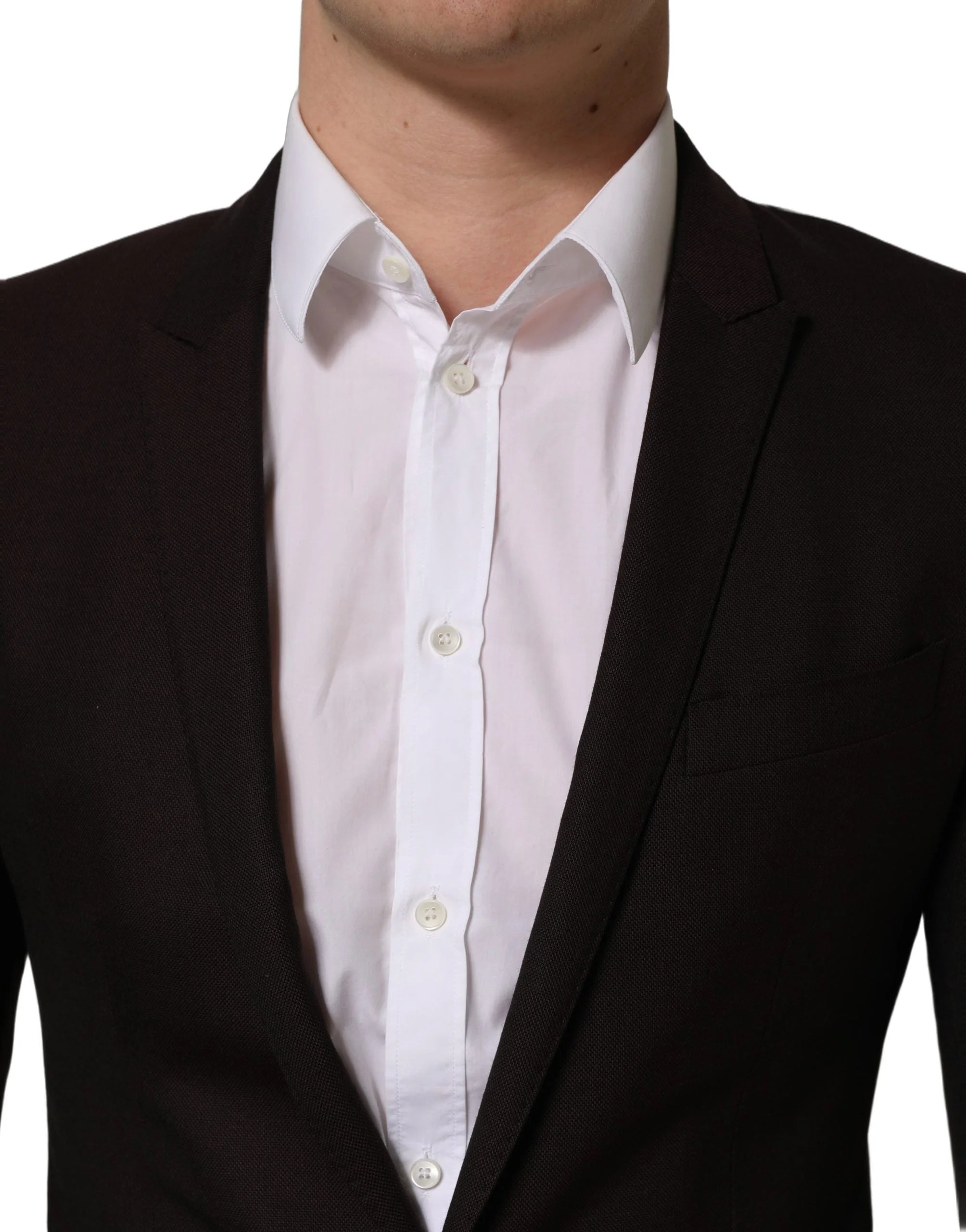 Dolce & Gabbana Brown Wool GOLD Single Breasted Men Jacket - IT46 | S