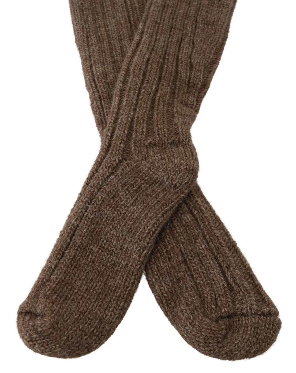 Dolce & Gabbana Brown Wool Knit Calf Long Women Socks - Heel Socks