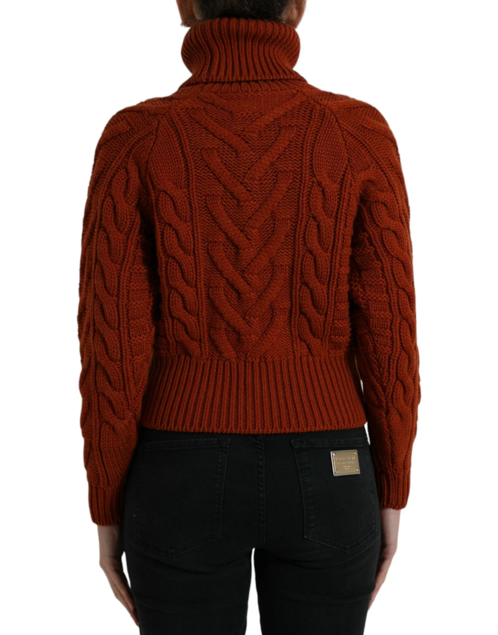 Dolce & Gabbana Brown Wool Knit Turtleneck Pullover Sweater - IT38 | XS - Sweaters