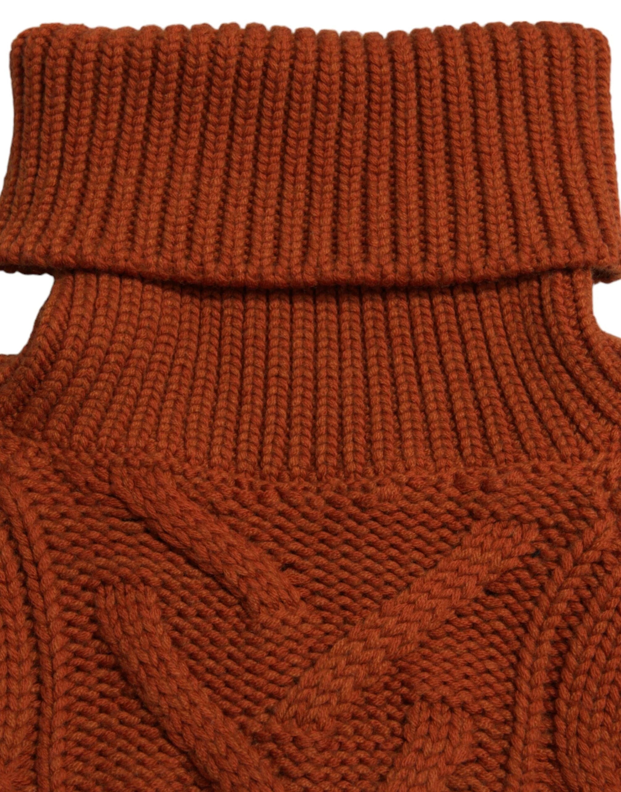 Dolce & Gabbana Brown Wool Knit Turtleneck Pullover Sweater - IT38 | XS - Sweaters