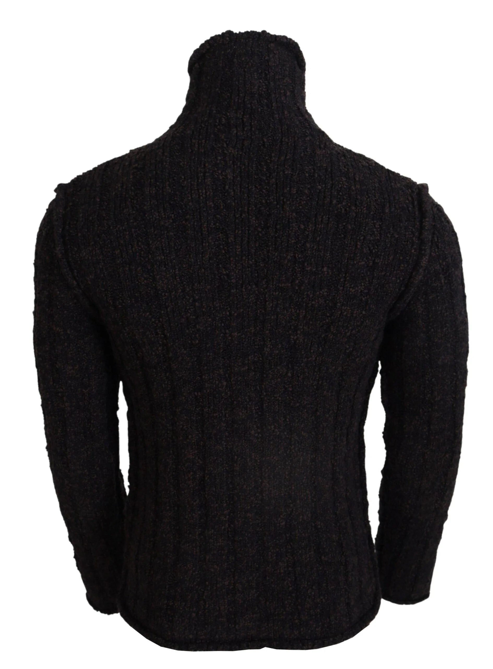 Dolce & Gabbana Brown Wool Knit Turtleneck Pullover Sweater - Sweaters
