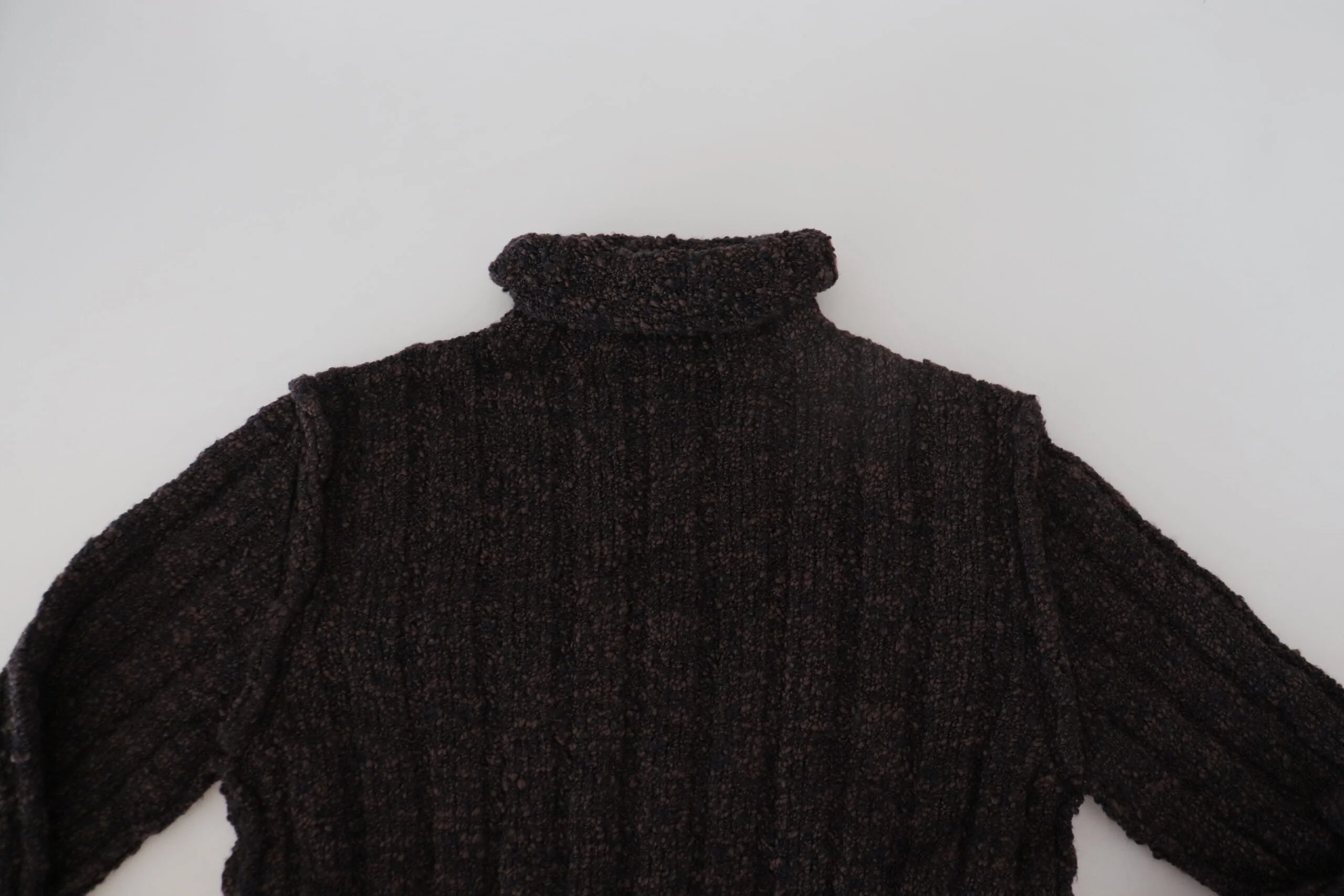 Dolce & Gabbana Brown Wool Knit Turtleneck Pullover Sweater - Sweaters