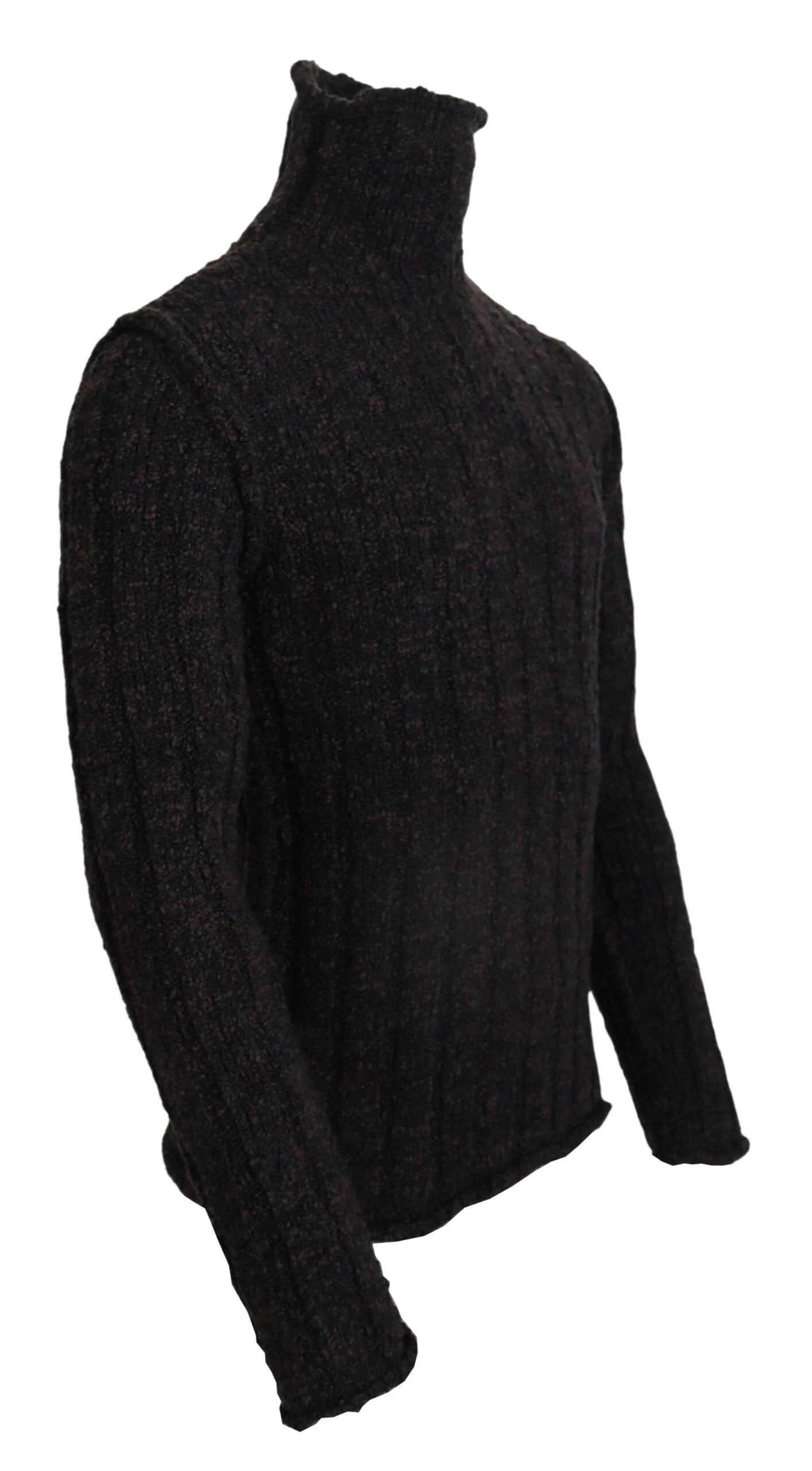 Dolce & Gabbana Brown Wool Knit Turtleneck Pullover Sweater - Sweaters