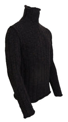 Dolce & Gabbana Brown Wool Knit Turtleneck Pullover Sweater - Sweaters