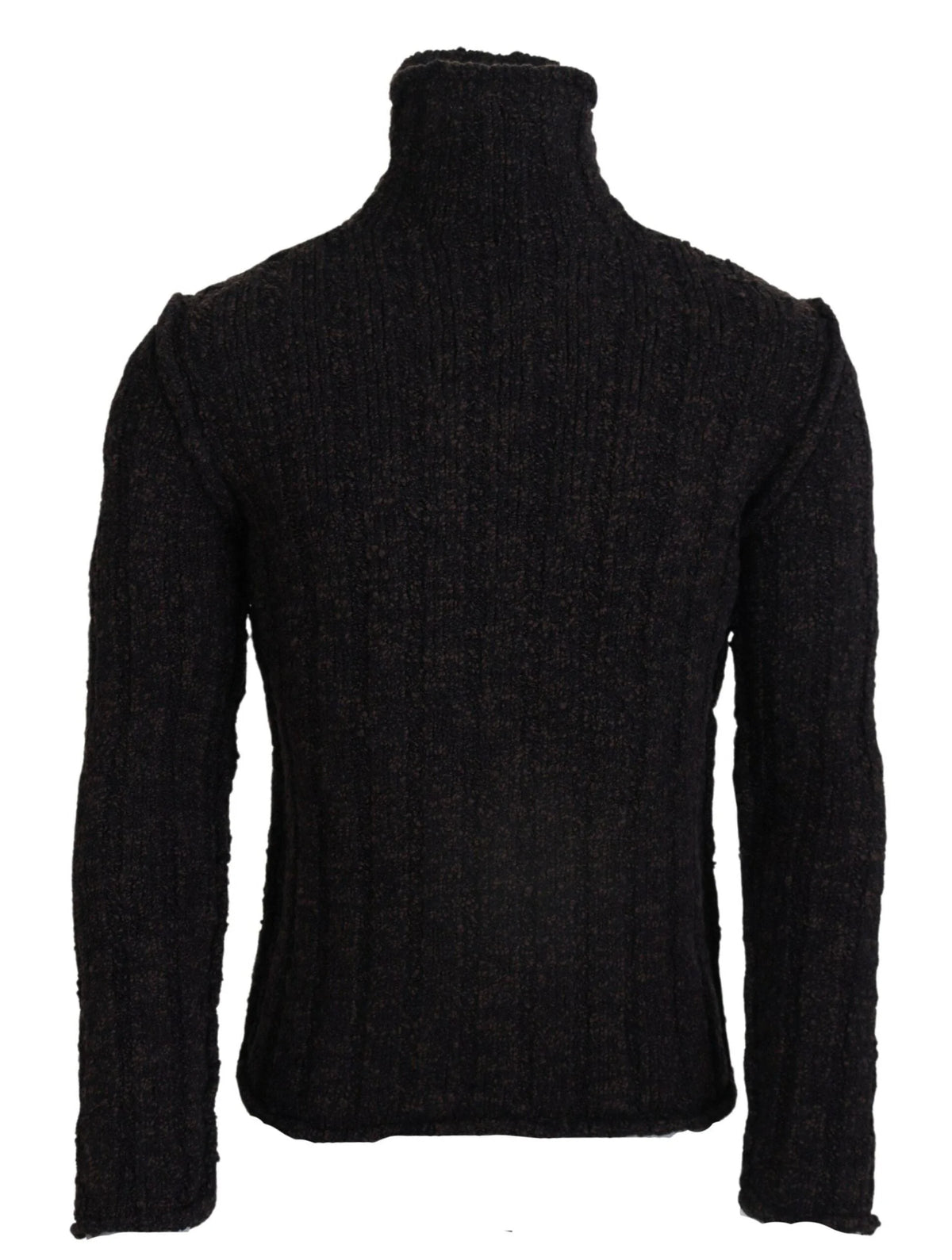 Dolce & Gabbana Brown Wool Knit Turtleneck Pullover Sweater - Sweaters