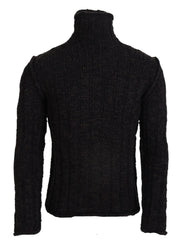 Dolce & Gabbana Brown Wool Knit Turtleneck Pullover Sweater - Sweaters