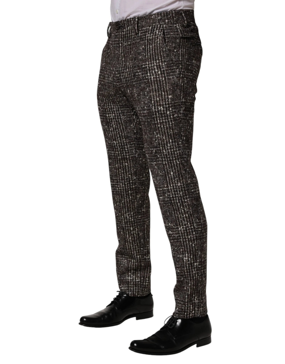Dolce & Gabbana Brown Wool Plaid Skinny Dress Trouser Pants - IT48 | M