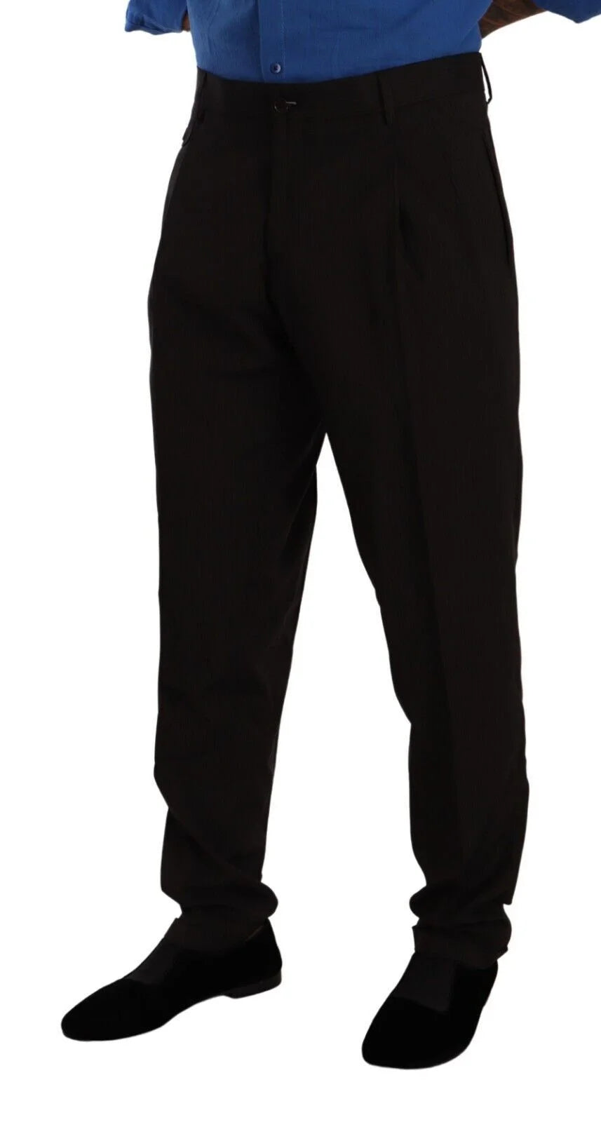 Dolce & Gabbana Brown Wool Skinny Formal Dress Pants - IT54 | XL - Trousers