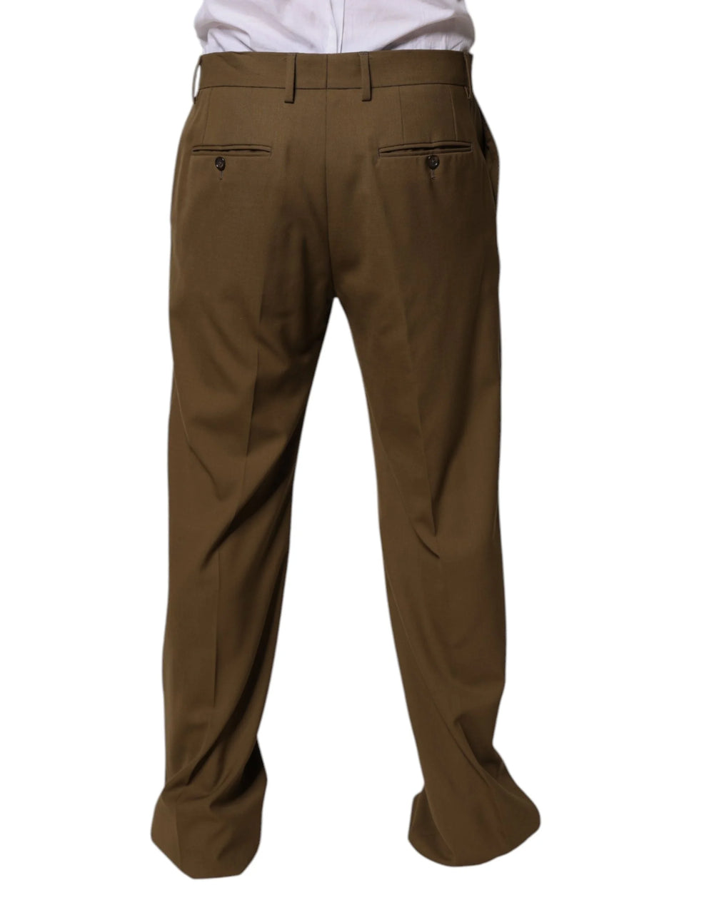Dolce & Gabbana Brown Wool Straight Formal Dress Pants - IT48 | M - Trousers