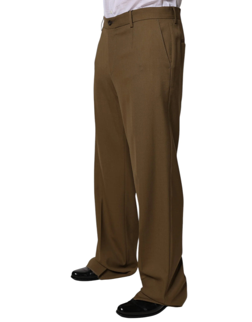 Dolce & Gabbana Brown Wool Straight Formal Dress Pants - IT48 | M - Trousers