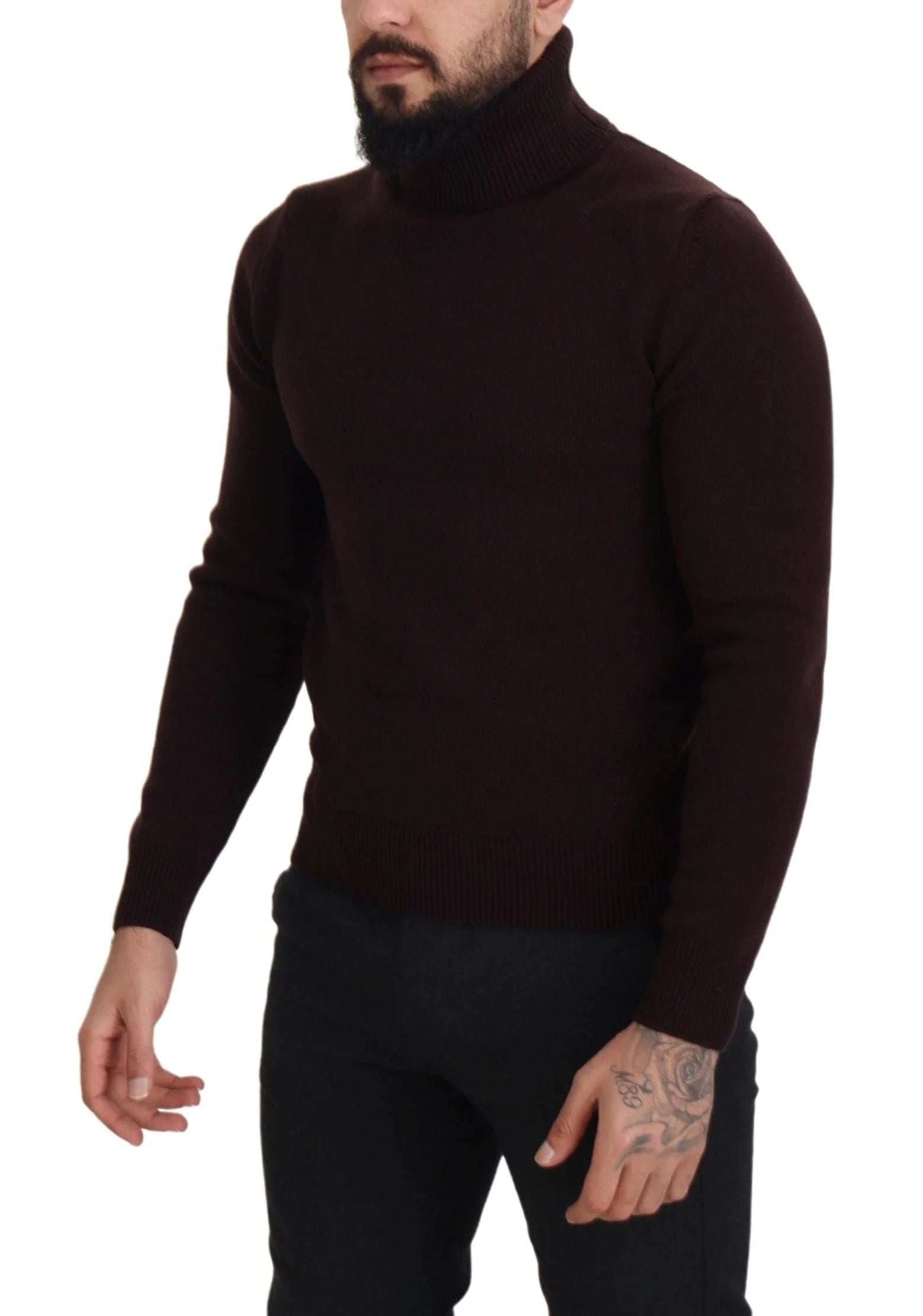 Dolce & Gabbana Brown Wool Turtle Neck Pullover Sweater - IT46 | S - Sweaters