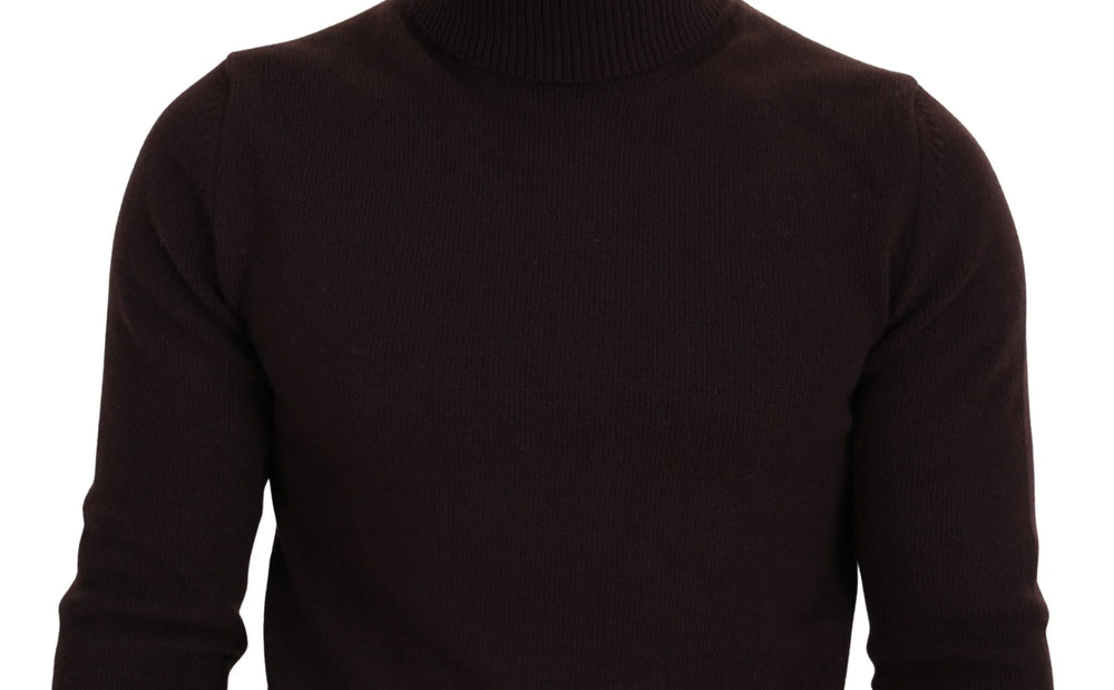 Dolce & Gabbana Brown Wool Turtle Neck Pullover Sweater - IT46 | S - Sweaters
