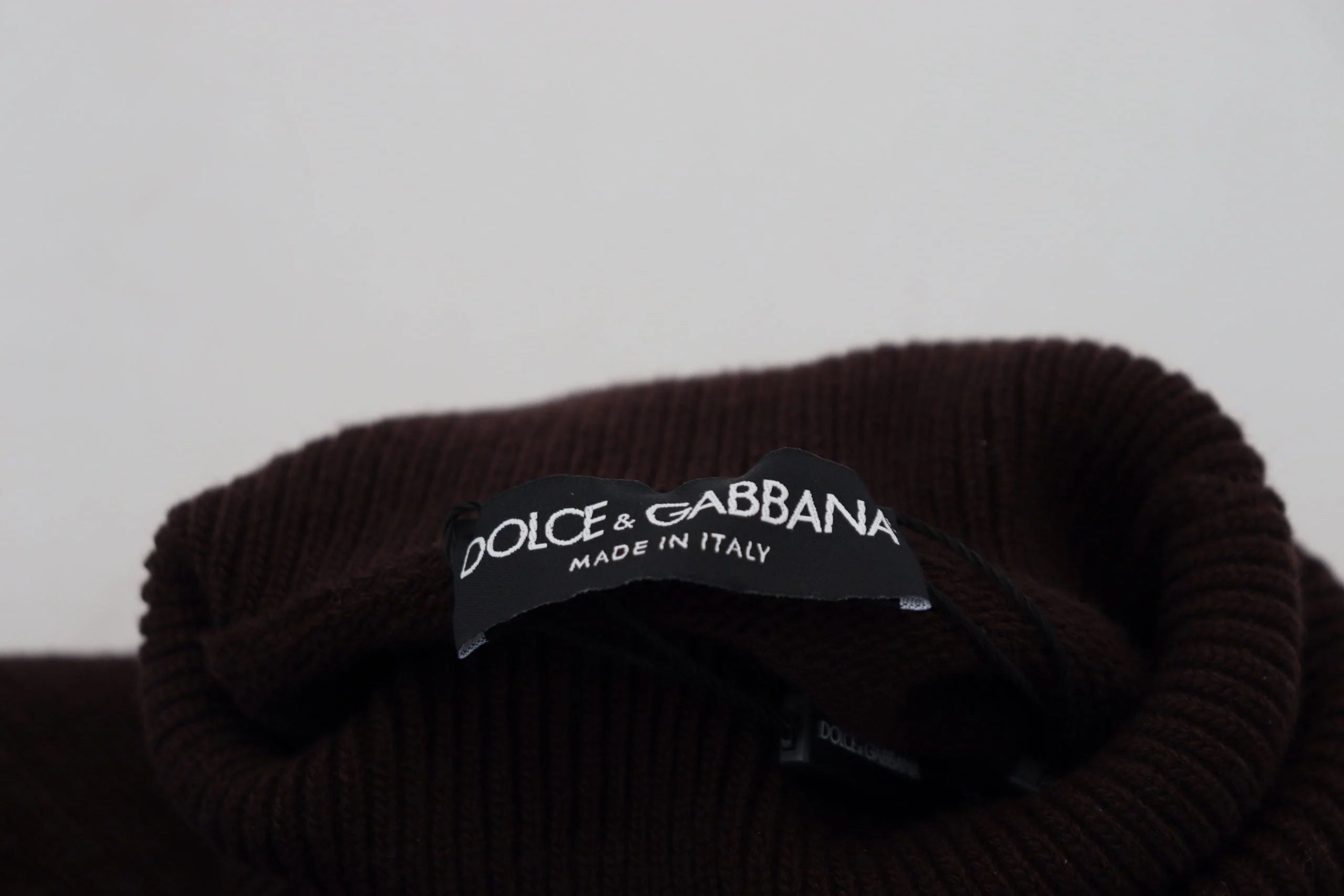 Dolce & Gabbana Brown Wool Turtle Neck Pullover Sweater - IT46 | S - Sweaters