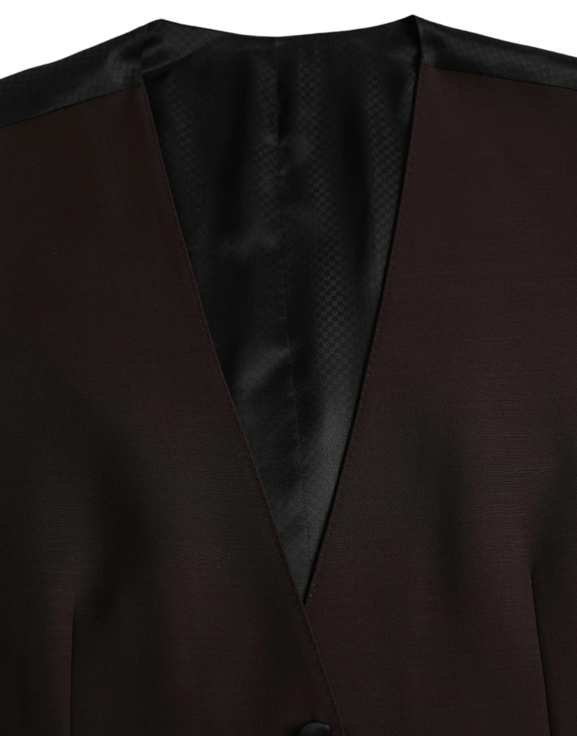 Dolce & Gabbana Brown Wool Waistcoat Dress Formal Vest - IT52 | XL - Vests