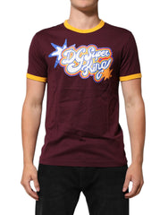 Dolce & Gabbana Burgundy Cotton DG Super King Logo T-Shirt - IT48 | M - T-Shirts