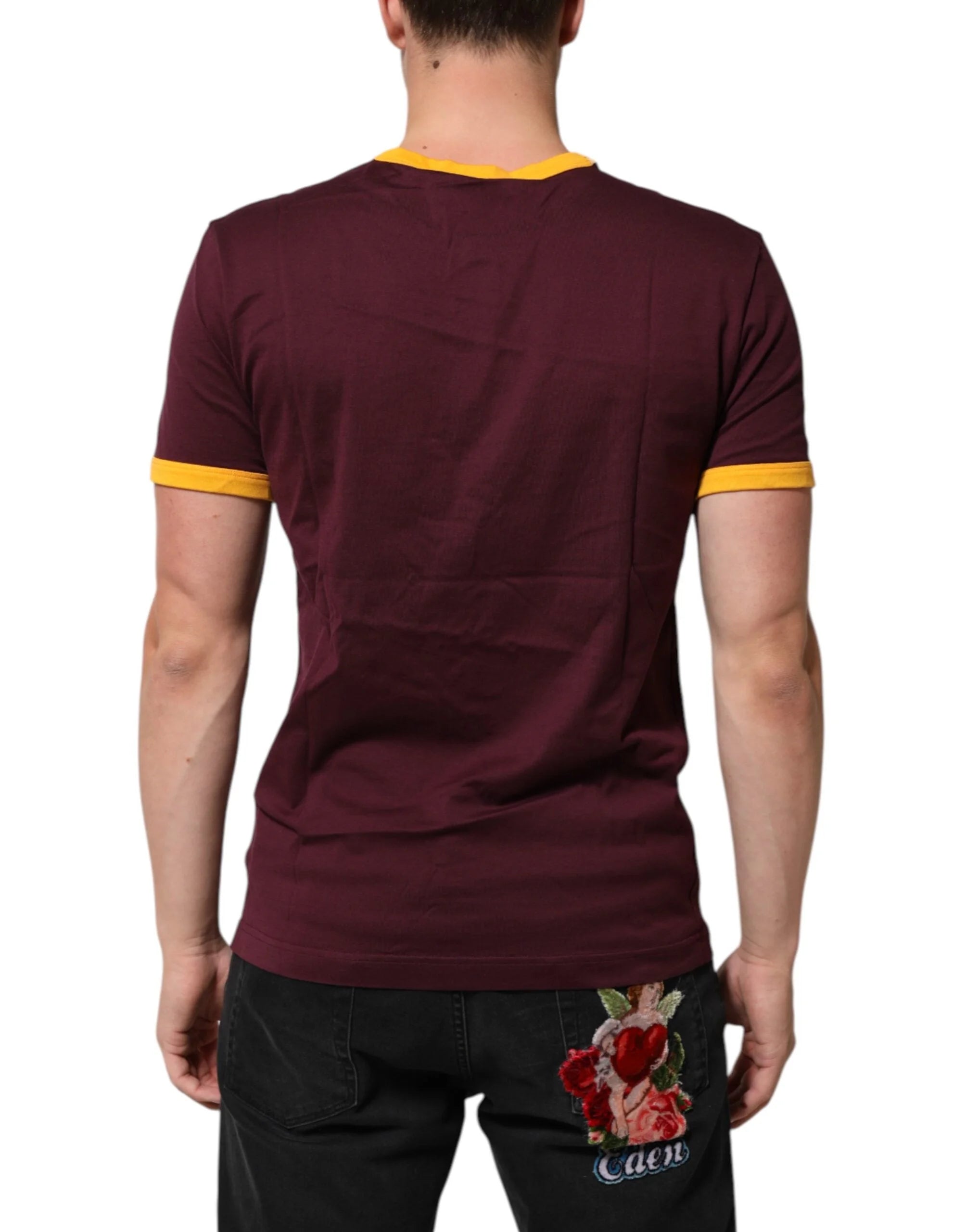 Dolce & Gabbana Burgundy Cotton DG Super King Logo T-Shirt - IT48 | M - T-Shirts