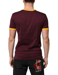 Dolce & Gabbana Burgundy Cotton DG Super King Logo T-Shirt - IT48 | M - T-Shirts