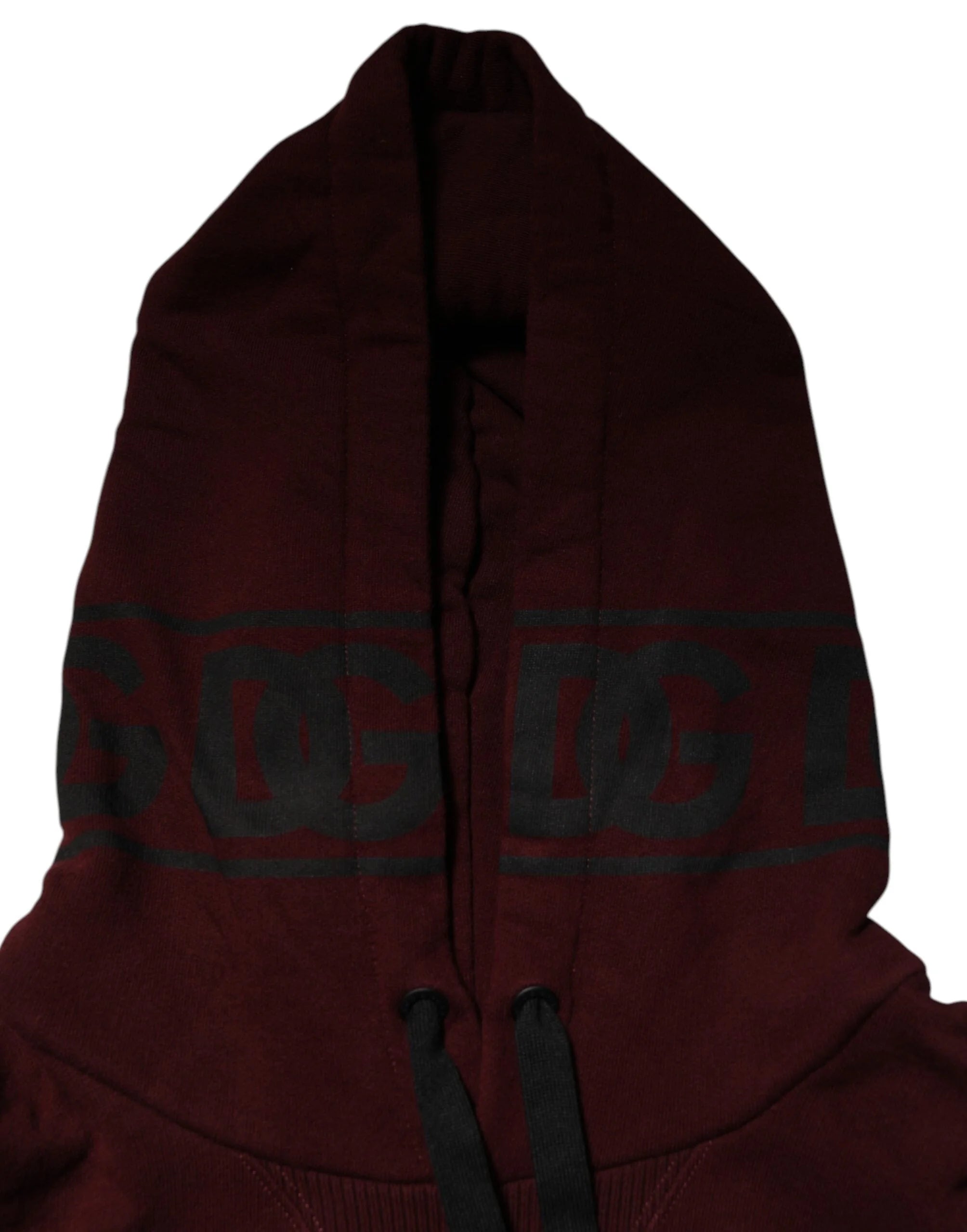 Dolce & Gabbana Burgundy Cotton Plaid Lined Men Hoodie Sweater - Hoodies