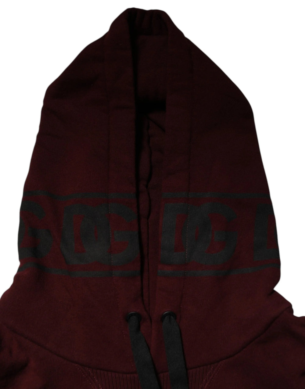 Dolce & Gabbana Burgundy Cotton Plaid Lined Men Hoodie Sweater - Hoodies