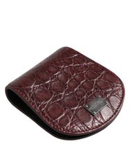 Dolce & Gabbana Burgundy Exotic Skin Coin Condom Case Holder Pocket Wallet - Sex Toys & Erotic Games