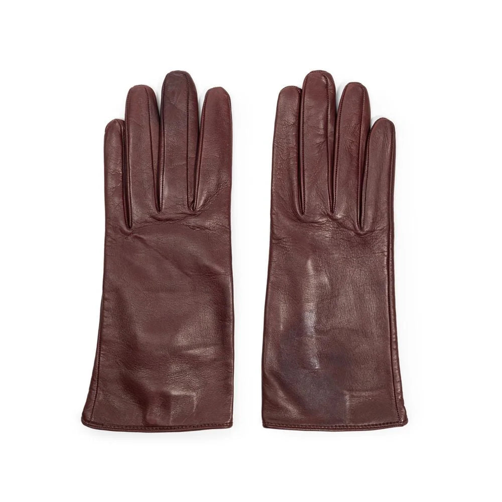 Dolce & Gabbana Burgundy Leather Glove - 7.5|S - Gloves & Mittens