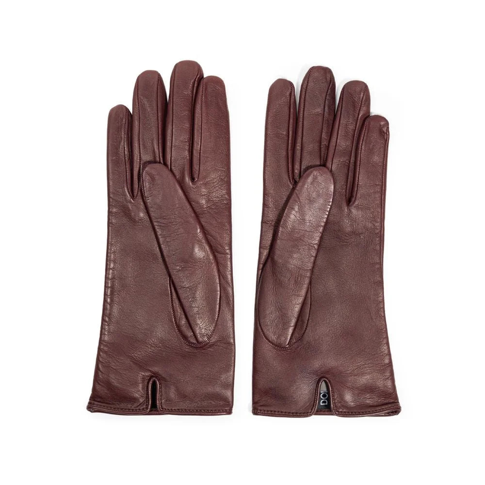 Dolce & Gabbana Burgundy Leather Glove - 7.5|S - Gloves & Mittens