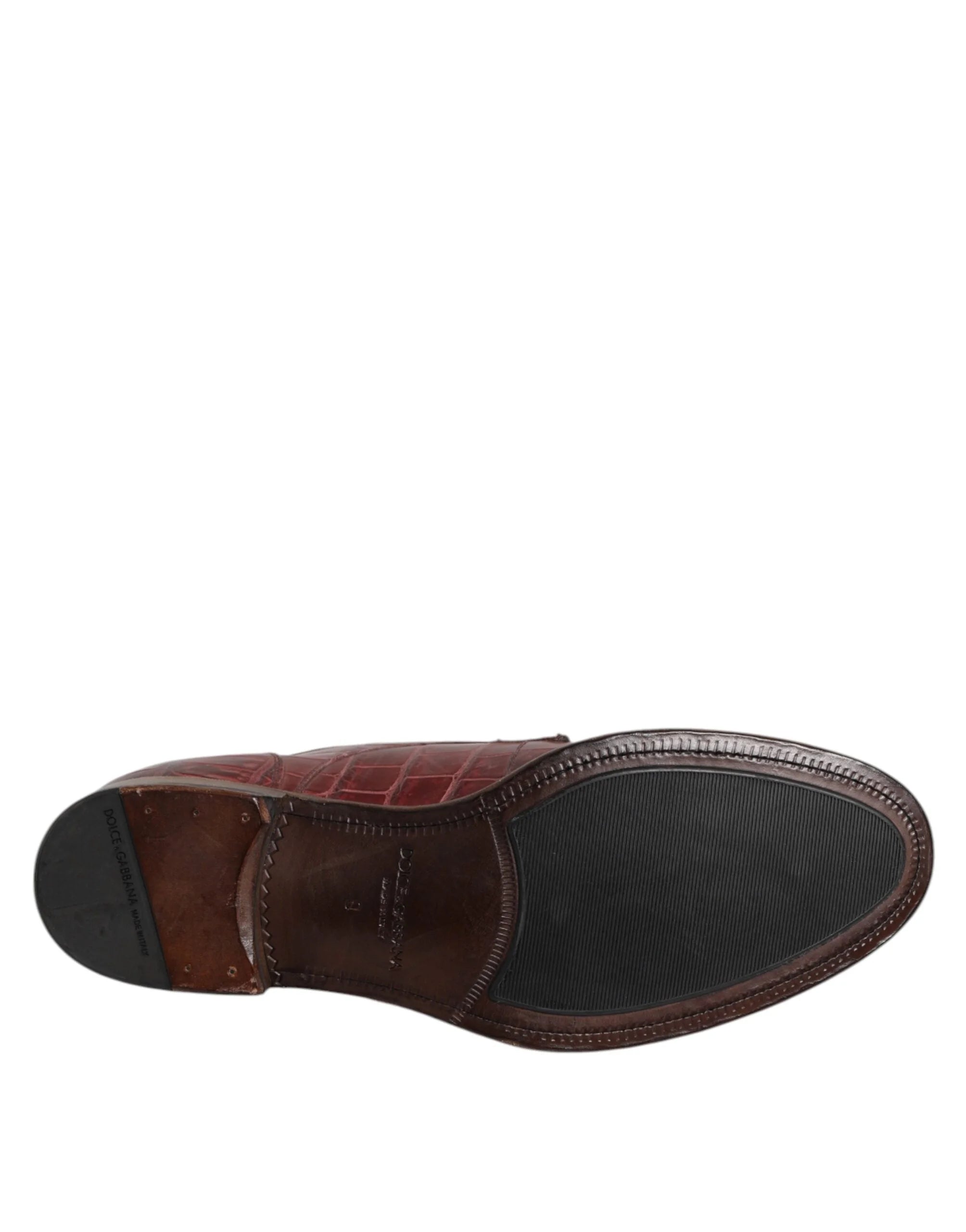 Dolce & Gabbana Burgundy Leather Lace Up Derby Dress Shoes - EU43/US10 - Shoes