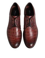 Dolce & Gabbana Burgundy Leather Lace Up Derby Dress Shoes - EU43/US10 - Shoes