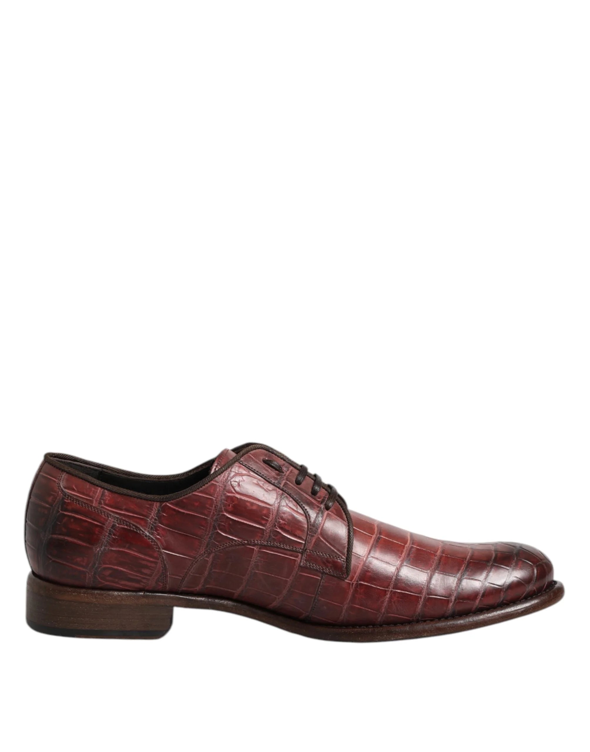 Dolce & Gabbana Burgundy Leather Lace Up Derby Dress Shoes - EU43/US10 - Shoes