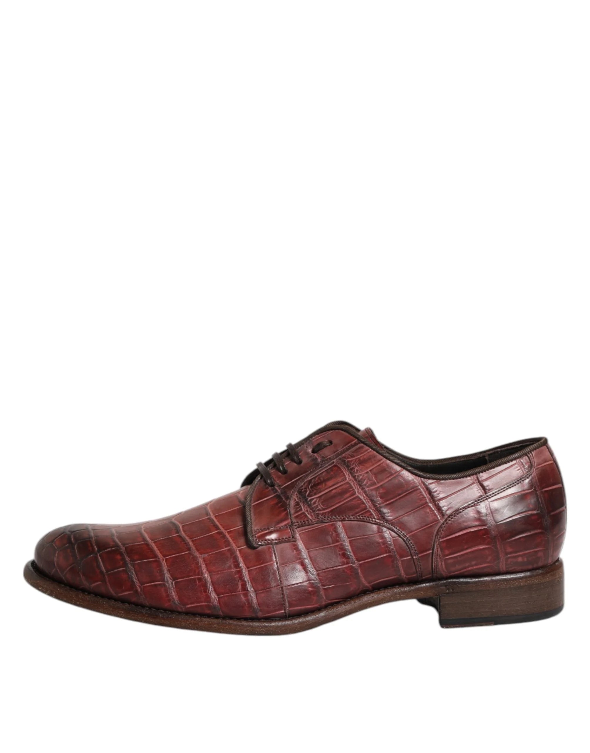 Dolce & Gabbana Burgundy Leather Lace Up Derby Dress Shoes - EU43/US10 - Shoes