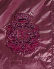 Dolce & Gabbana Burgundy Polyester Logo Embossed Crest Swimwear - IT48 | M