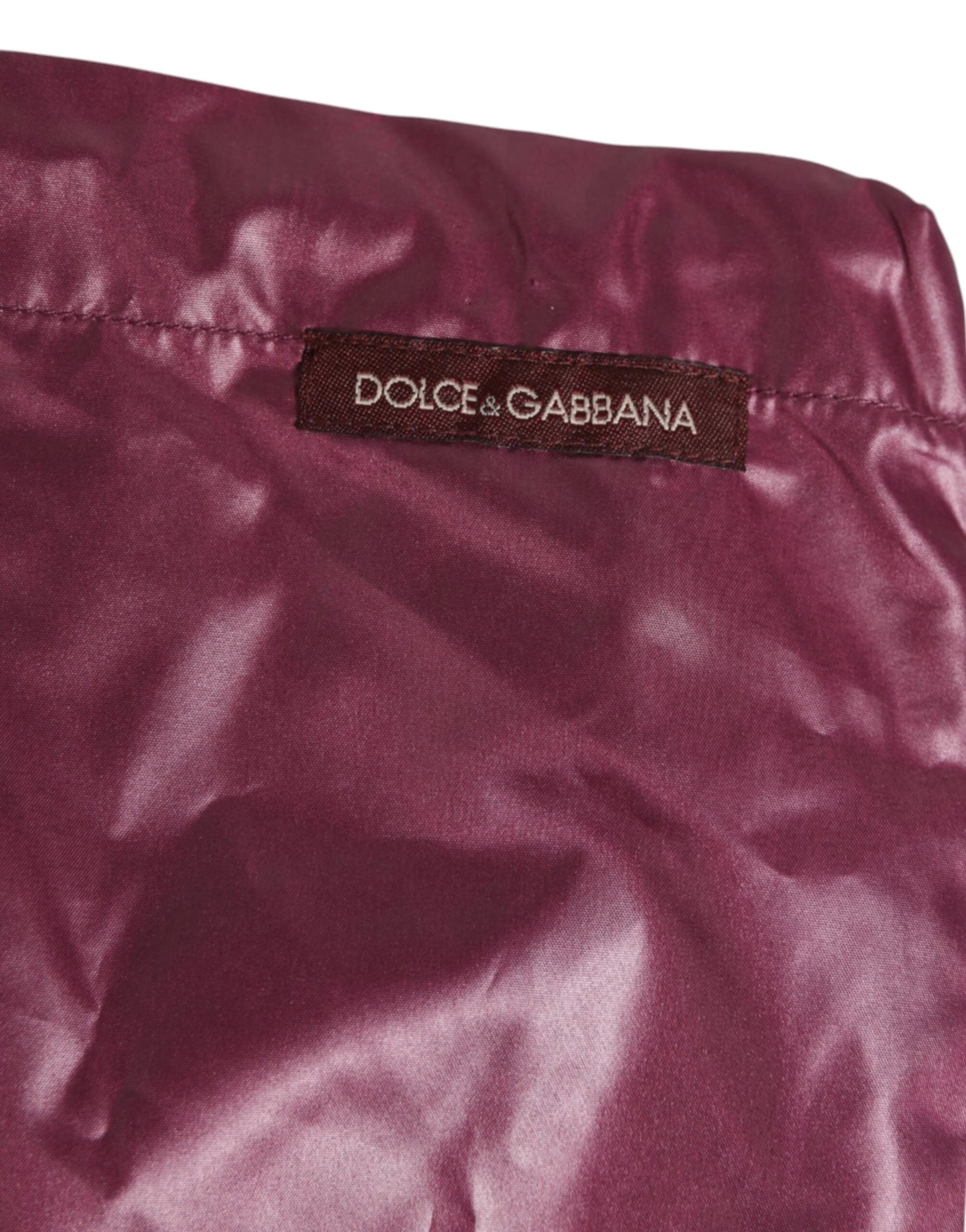 Dolce & Gabbana Burgundy Polyester Logo Embossed Crest Swimwear - IT48 | M