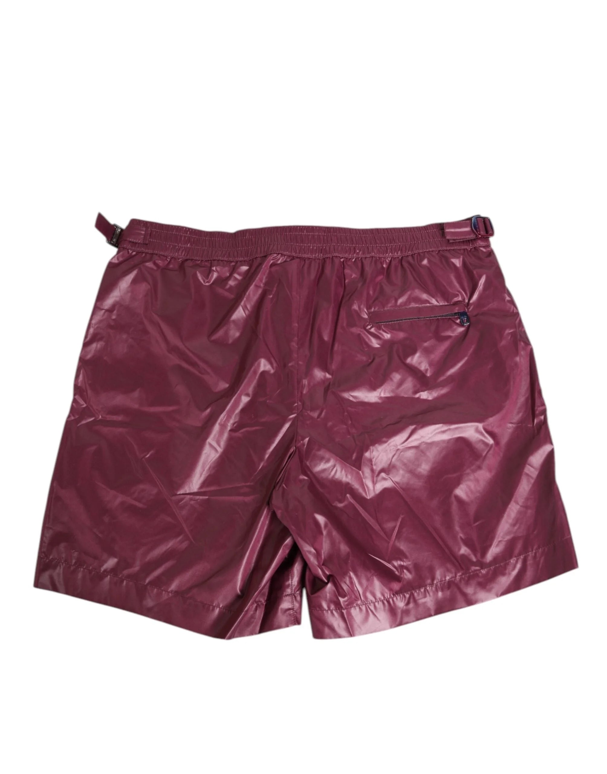 Dolce & Gabbana Burgundy Polyester Logo Embossed Crest Swimwear - IT48 | M