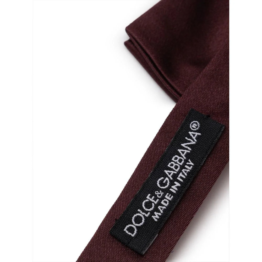 Dolce & Gabbana Burgundy Silk Bowty - One Size - Neckties