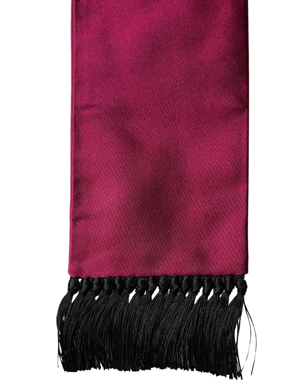 Dolce & Gabbana Burgundy Silk Fringe Neck Wrap Foulard 160.5cm x 8cm Scarf