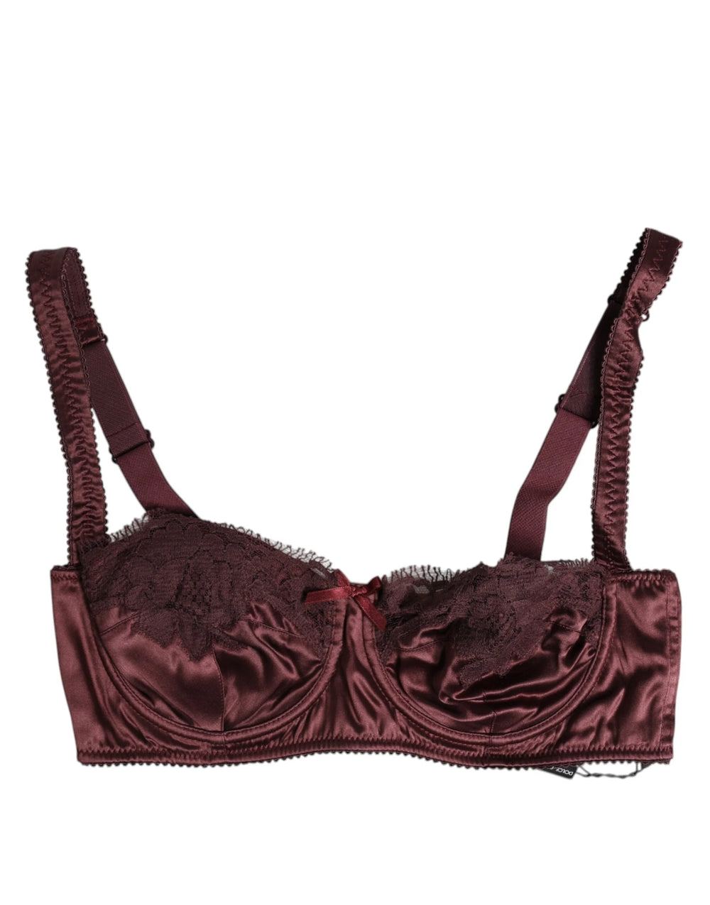 Dolce & Gabbana Burgundy Silk Underwired Balconette Bra Underwear - Bras