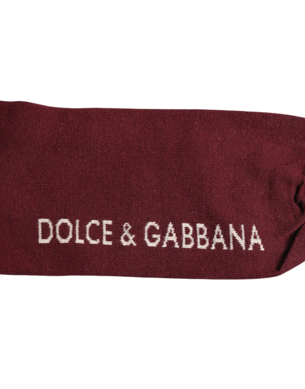 Dolce & Gabbana Burgundy Stretch Logo Print Mid Calf Socks - L - Crew Socks