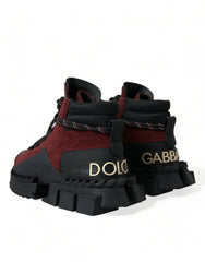Dolce & Gabbana Burgundy Super King High Top Men Sneakers Shoes - EU39/US6