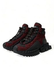 Dolce & Gabbana Burgundy Super King High Top Men Sneakers Shoes - EU39/US6