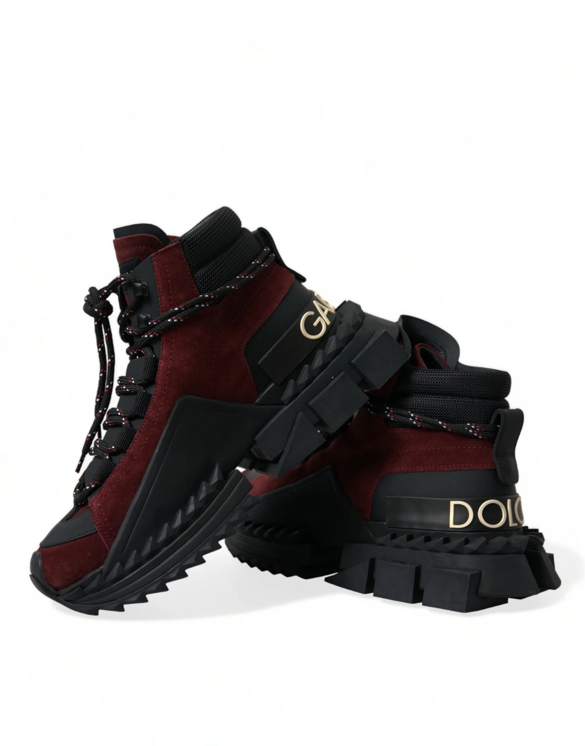 Dolce & Gabbana Burgundy Super King High Top Men Sneakers Shoes - EU39/US6