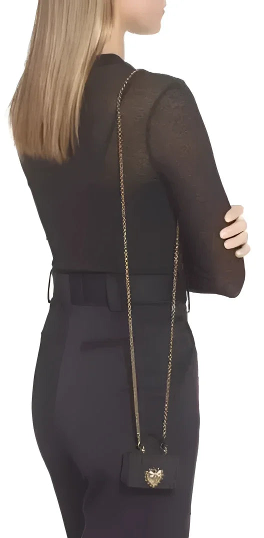 Dolce & Gabbana Case Black Silicone Devotion Heart Cover Hand Bag Airpod - Headphone Carrying Cases