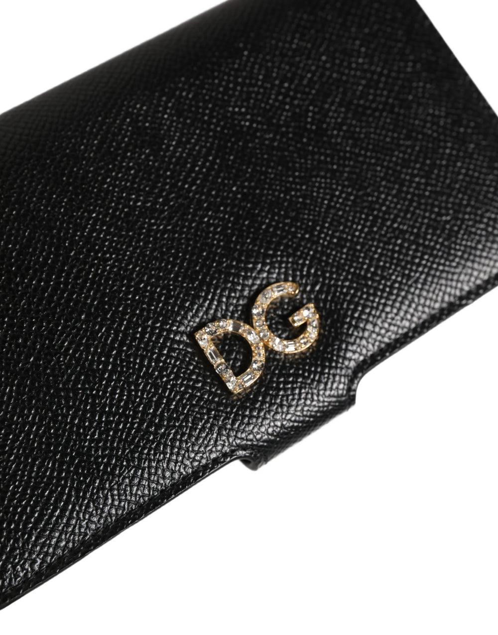 Dolce & Gabbana Case Flip Cover Black Calf Leather iPhone X - XS Phone