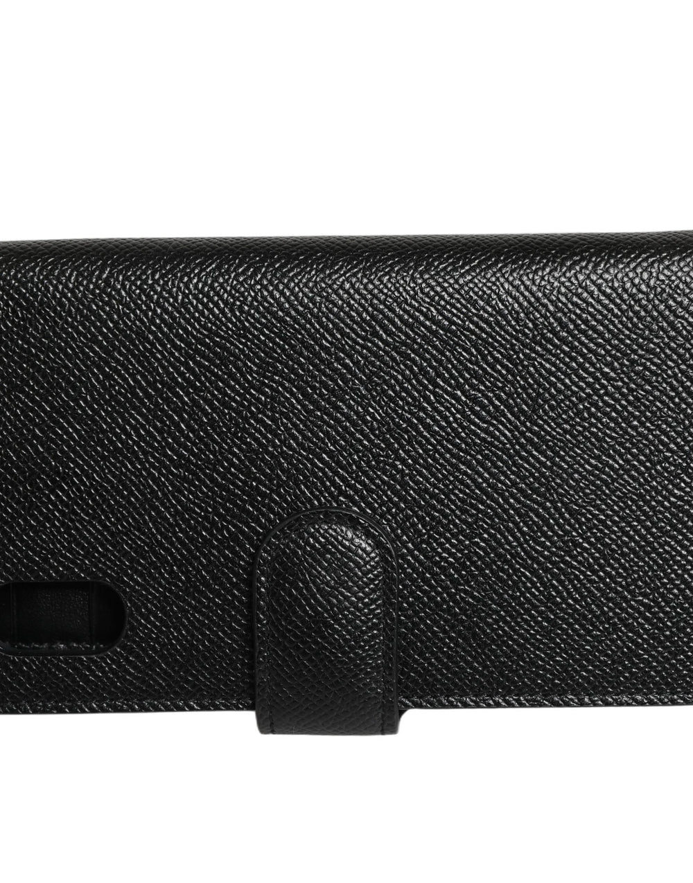 Dolce & Gabbana Case Flip Cover Black Calf Leather iPhone X - XS Phone